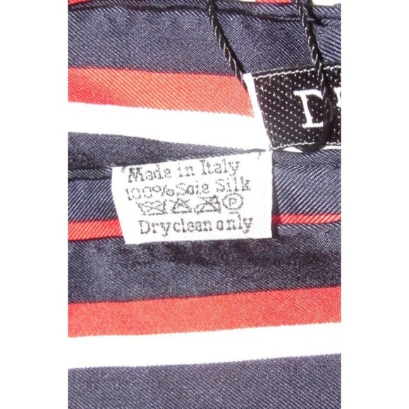 DIOR Red White Navy Trotter Print Logo Silk Scarf - Picture 2 of 9